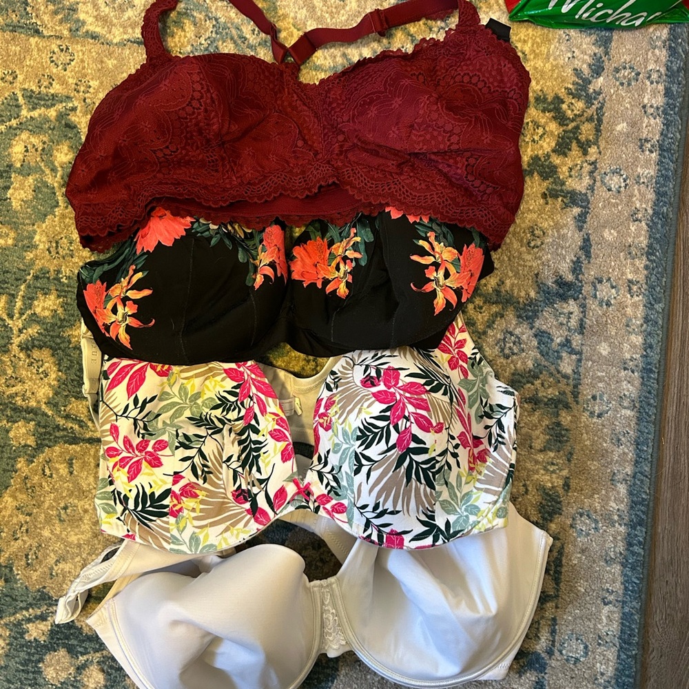 Cacique Women's Bra Set - Burgundy, Black, White